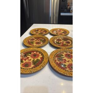 Pier 1 Imports Sunflower 8.25" Salad Plates Set of 6